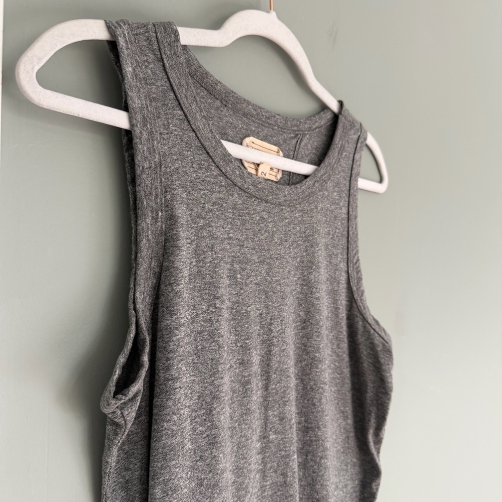 Current/Elliott Heather Gray Tulip Back Muscle Tank Top - Picture 5 of 12